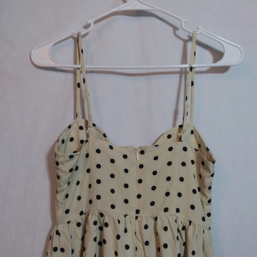 Dazy Cream Polka Dot Spaghetti Strap Corset Midi Dress Classic Chic Size XS - Picture 8 of 9